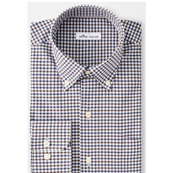 Peter Millar men’s Ferdinand Cotton blend Button Down Shirt size M plaid - Picture 1 of 11